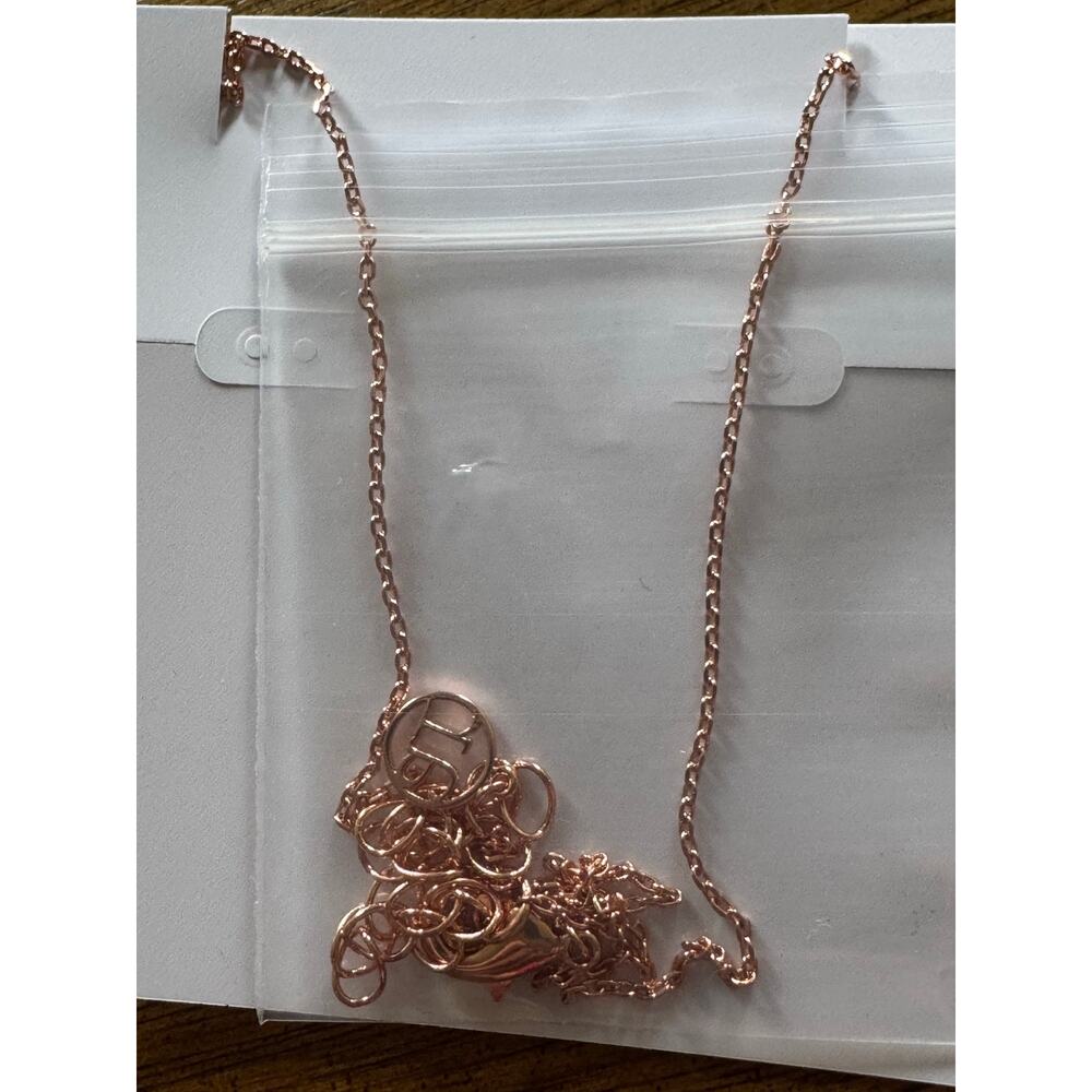 NWT Ava Rose Rose Gold Druzy Circle Pendant Necklace (Retail $65) - Picture 5 of 6